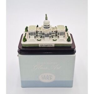 Glass Baron U.S. Capitol Washington DC Figurine Wood Base Original Box 6.5"